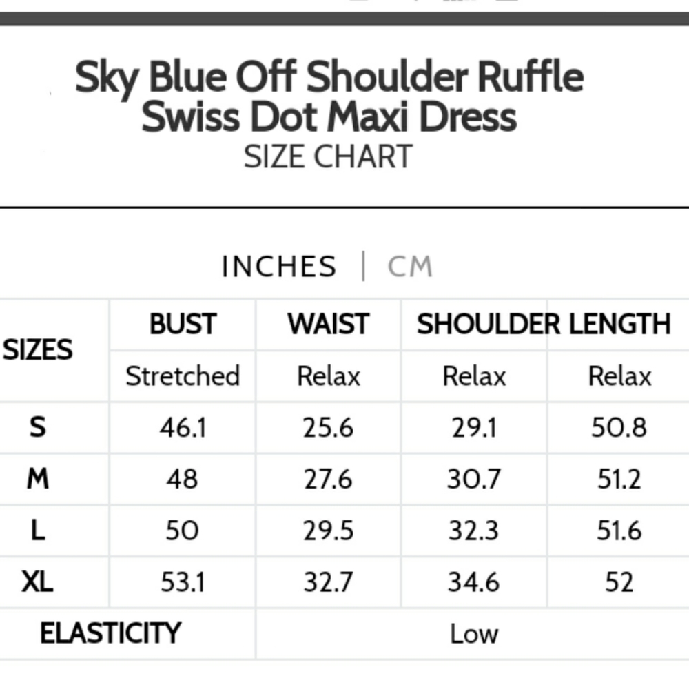 🆕⭐ Hippie Soul Sky blue swiss dot off shoulder maxi dress - Picture 5 of 9